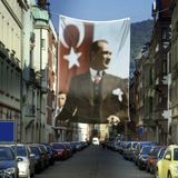 Asilmeydan Sivil Gazi Mustafa Kemal Atatürk Poster Cephe Bayrağı - 4x6 Metre