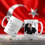 Asilmeydan Sivil Kıyafetli Gazi Mustafa Kemal Atatürk - Atatürk'ün Sözleri -Kupa Bardak