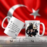Asilmeydan Sivil Mustafa Kemal Atatürk Dua Ederken - Atatürk'ün Sözleri -Kupa Bardak