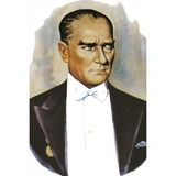 Asilmeydan Sivil Mustafa Kemal Atatürk Portre Poster Cephe Bayrağı 200 x 300 cm