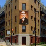 Asilmeydan Sivil Mustafa Kemal Atatürk Portre Poster Cephe Bayrağı - 2x3 Metre - Renkli