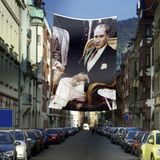 Asilmeydan Sivil Mustafa Kemal Atatürk Poster Dış Cephe Bayrağı - 4 x 6 Metre - Renkli