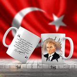 Asilmeydan Sivil Takım Elbiseli Mustafa Kemal Atatürk Portre - Atatürk'ün Sözleri -Kupa Bardak