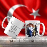 Asilmeydan Takım Elbiseli Modern Mustafa Kemal Atatürk ve Unutulmayan Sözleri -Kupa Bardak