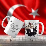 Asilmeydan Takım Elbiseli Şık Mustafa Kemal Atatürk - Atatürk'ün Sözleri -Kupa Bardak
