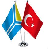 Asilmeydan Tuva Cumhuriyeti Türkiye Saten Masa Bayrağı