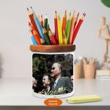 Asilmeydan Ulu Önder Mustafa Kemal Atatürk Ahşap Seramik KALEMLIK-ATATURK_05 - Renkli