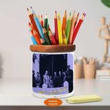 Asilmeydan Ulu Önder Mustafa Kemal Atatürk Ahşap Seramik Kalemlik -S351 - Renkli