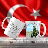 Asilmeydan Üniformalı Büyük Önder Mustafa Kemal Atatürk - Atatürk'ün Sözleri -Kupa Bardak