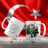 Asilmeydan Üniformalı İsmet İnönü ve Sivil Mustafa Kemal Atatürk-Atatürk'ün Sözleri -Kupa Bardak