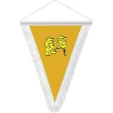 Asilmeydan Uygur Kağanlığı Devleti- 17 Eski Türk Devleti Bayrağı - Saten Hatıra Üçgen Flama Bayrak - Renkli