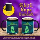 Asilmeydan Uzay Dairesi ve Uçan Inek Sihirli Hediyelik Kupa BARDAK-S2147 - Beyaz