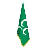 Asilmeydan Yeşil Üç Hilal Bayrağı -Ofis-Makam-Toplantı Odaları - Saçaklı Makam Bayrağı - Renkli