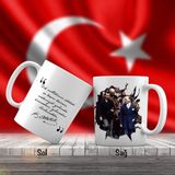Asilmeydan Yürüyen Mustafa Kemal Atatürk - Atatürk'ün Sözleri -Kupa Bardak