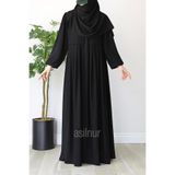 ASİLNUR Esin Pileli Ferace Siyah