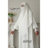Asilnur Hira Gölgeli Sufle Ferace Takım Ekru - Standart
