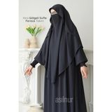 ASİLNUR Hira Gölgeli Sufle Ferace Takım Füme