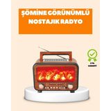 Asiltech Şömine Alev Işıklı Solar Bluetooth Hoparlör – 7W Güçlü Ses, Fm Radyo - Çok Renkli