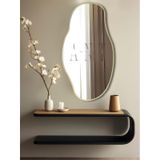 Asimetrik 75x40 Cm Konsol Aynası, Dresuar Aynası, Tuvalet Aynası, Holl Aynası, Banyo Aynası 75 X 40 Gold