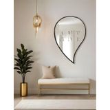Asimetrik Ayna, Duvar Aynası, Konsol Aynası, Holl Aynası 75 X 50 Siyah