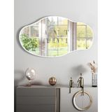 Asimetrik Ayna, Konsol Aynası, Dresuar Aynası, Tuvalet Aynası, Şişecam Ayna 90x50cm 90 X 50 Beyaz