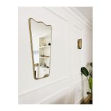 Asimetrik Ayna/Dekor Aynası/Konsol Aynası/İtalyan Tarzı Duvar Aynası Gold 40 x 78