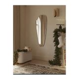 Asimetrik Boy Aynası | Duvara Monte Düzensiz Antre Ayna | Giyinme Odası Ayna | Salon Aynası silver 60 x 140
