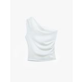 Asimetrik Drape Detaylı Tek Omuz Bluz