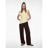 Asimetrik Drapeli Kolsuz Slim Fit Bürümcük Kolsuz Bluz