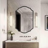 Asimetrik Duvar Aynası/çerçeveli Düzensiz Dekor Ayna/banyo Aynası Siyah 60 x 80 - Çok Renkli - Genel