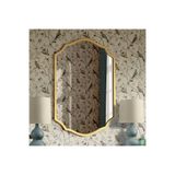Asimetrik Duvar Aynası/Gold Çerçeveli Düzensiz Dekor Ayna/Banyo Aynası Gold 60 x 80
