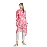 Asimetrik Kesim Desenli Uzun Tunik – Rahat ve Şık Tasarım, PEMBE, 40