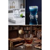 Asimetrik Kesim Kristal Dokulu 2 Adet Premium Bourbon & Scotch Bardak Takımı Viski Bardağı - Şeffaf