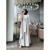 Asimetrik Kesim Tunik & Pantolon - 001-Taş - Standart