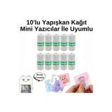 Asimmim Mini Yazıcı Ile Uyumlu 10'li Yapışkanlı Rulo Termal Pos Kağıdı Termal Yazıcılar Ile Uyumlu