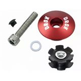 Asistan Drox Hc100 Top Cap Furç Kapak Seti Alüminyum Gidon Boğazı Üst Kapak Seti 1-1/8 Kırmızı Renk