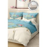 Asitan %100 Pamuk Saten Nevresim Takımı Lastikli Çarşaf Deluxe Çift Kişilik 3D Blue, PREMIUM0736HF - Renkli - 100 x 100 cm