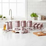 Asitan 13 Parça Rose Gold Çelik Kapaklı Cam Baharatlık Seti - Stantlı Çeyizlik Baharat Takımı Yağl - Çok Renkli