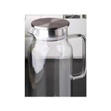 Asitan 1500 ml Borosilikat Cam Su Sürahisi - Metal Kapaklı ve Isıya Dayanıklı - Çok Renkli