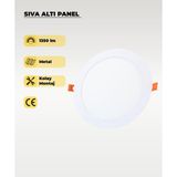 Asitan 15W Sıva Altı Yuvarlak Slim LED Panel 4000K Gün Işığı - 2 Adet - Çok Renkli