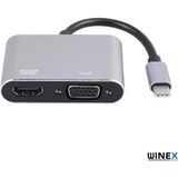 Asitan 2in1 Type-C To 4K HDMI + VGA Çevirici ve Dönüştürücü Adaptör - Çok Renkli