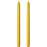 Asitan 2'li Altın Gold Metalik Şamdan Mum Seti 25 cm – Dekoratif Ince Şamdan Mum, Kokusuz Parafin Wax - Çok Renkli