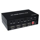 Asitan 2x2 HDMI Matrix 4K 60Hz Değiştirici 2 In 2 Out Optik & R/l Ses Çıkışı - Çok Renkli