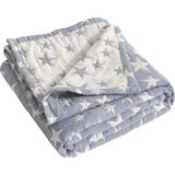 Asitan 3 Katmanlı Büyük Boy Muslin Pamuklu Bebek Battaniyesi, 115X60 Inç Jakarlı Tersinir Bebek Yata� - 115 x 60 inc - Renkli