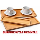 Asitan 3'lü Bambu Sunum Tepsisi - Çok Renkli