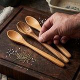 Asitan 3'lü Doğal Ahşap Kaşık Seti - El Yapımı Uzun Tatlı, Bal, Kahve ve Baharat Kaşığı (20X3 C - Çok Renkli