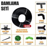 Asitan 50 Metre Damla Sulama Sistemi Seti Damlama Hortumu ve Ek Parçaları Bahçe Ağaç Fidan Sebze Su