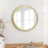 Asitan 50,8 cm Çerçeveli Yuvarlak Altın Ayna - Banyo, Yatak Odası, Antre, Oturma Odası Için Büyük D - Çok Renkli