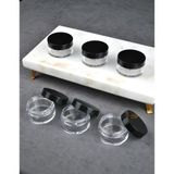 Asitan 6 Adet Mika 10 ml Krem Kavanoz Küçük 4 cm Takı Siyah Kapaklı Mini Seyahat Krem Kavanozu - Çok Renkli