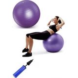 Asitan 65 cm Fitilli Pilates Topu ve Pompa Seti Plates Yoga Spor Egzersiz Top Jimnastik Fitness Gym Mor - Çok Renkli